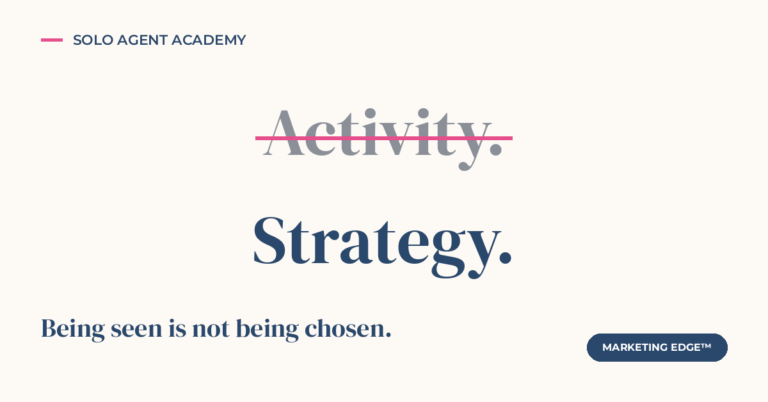 Posting Is Not Marketing - Solo Agent Academy article